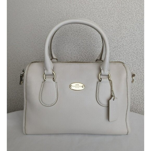 Coach Mini Bennett Satchel In Crossgrain Leather Cream/Chalk Gold K1457-F33329 - Picture 1 of 12